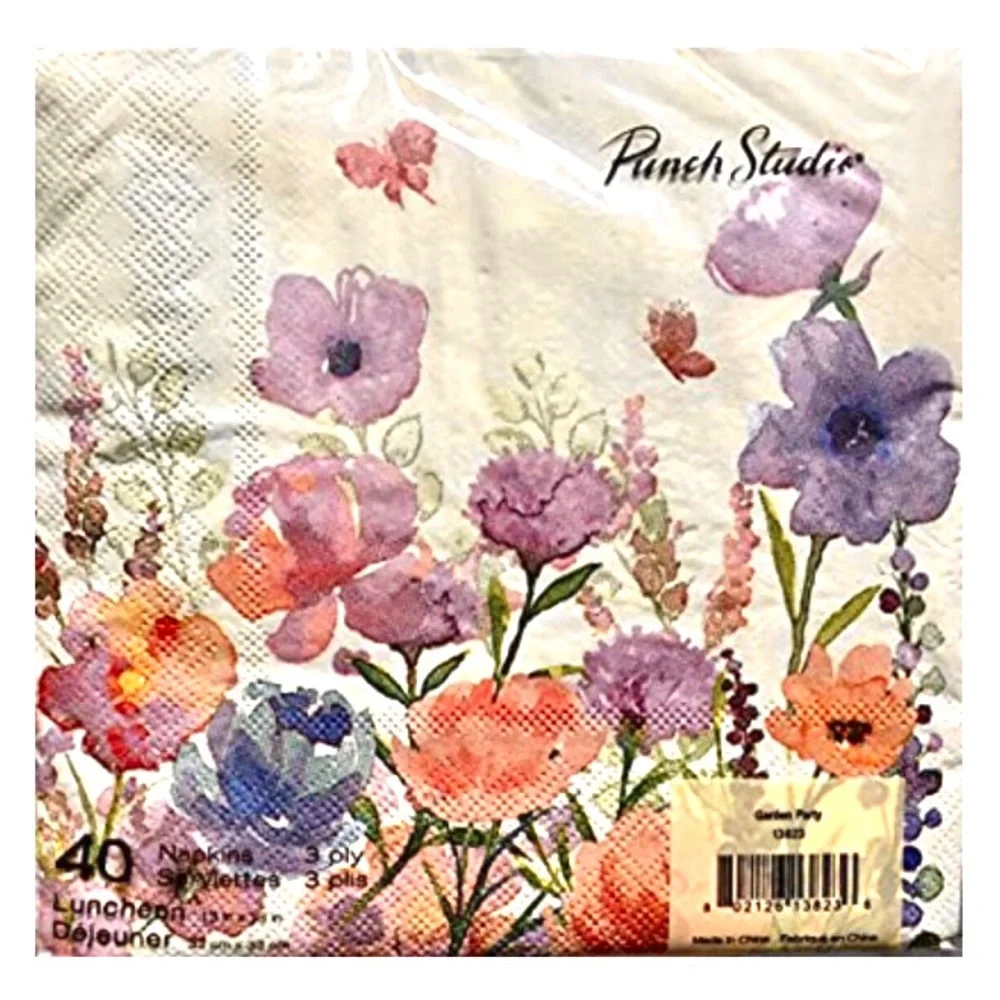 Punch Studio Garden Party Luncheon Napkins (13823), 40 ct